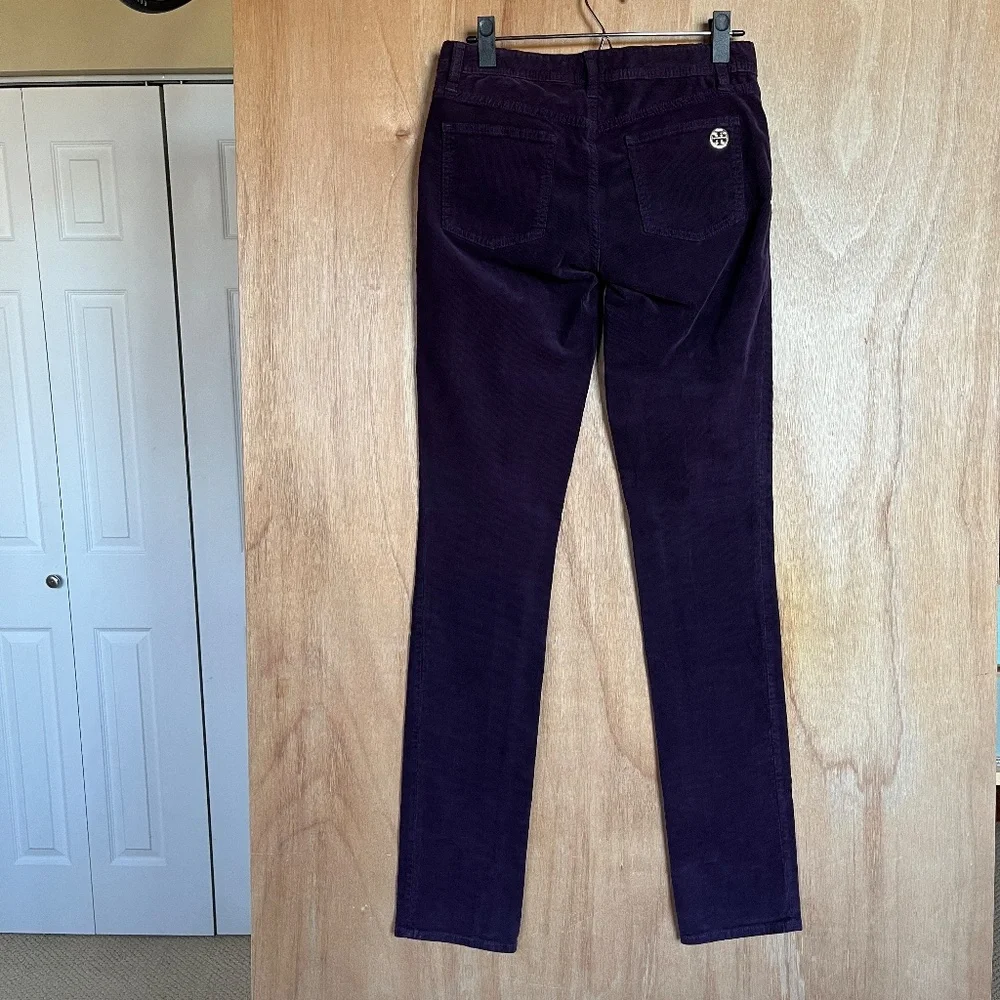 NWOT Tory Burch Super Skinny Jean Corduroy Pants Sz 26 Purple Fall/Winter Trend - Picture 3 of 7